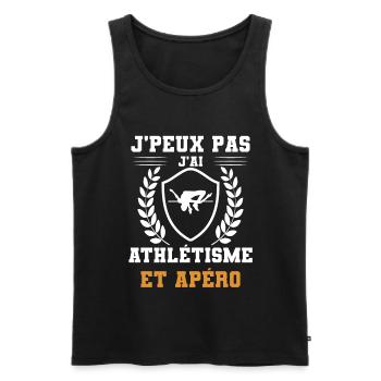 je peux pas j'ai saut en hauteur et apéro humour - Débardeur bio Premium Homme - noir - Devant - Michal (187cm)