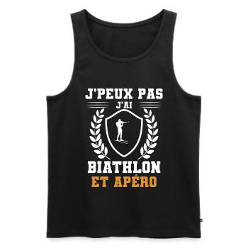 I can't I have biathlon and humorous aperitif - Männer Premium Bio Tank Top - Schwarz - Vorne - Michal (187cm)
