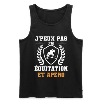 I can't I have horseback riding and humorous aperitif - Men's Premium Organic Tank Top - black - Front - Michal (187cm)