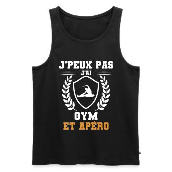 je peux pas j'ai gym et apéro humour - Débardeur bio Premium Homme - noir - Devant - AI Model Male 178 light (178cm)