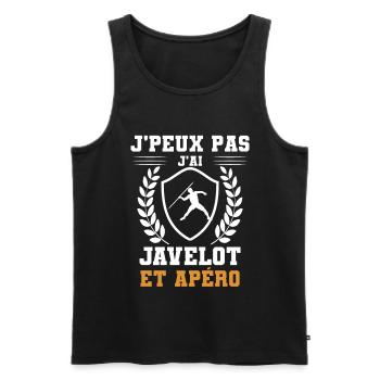 je peux pas j'ai javelot et apéro humour - Débardeur bio Premium Homme - noir - Devant - Michal (187cm)