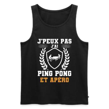 Ich kann kein Tischtennis und einen humorvollen Aperitif - Männer Premium Bio Tank Top - Schwarz - Vorne - Michal (187cm)