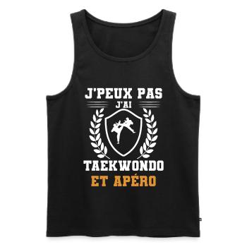 je peux pas j'ai taekwondo et apéro humour - Débardeur bio Premium Homme - noir - Devant - Michal (187cm)