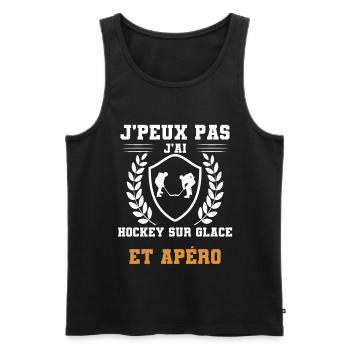 I can't I have ice hockey and humorous aperitif - Männer Premium Bio Tank Top - Schwarz - Vorne - Michal (187cm)