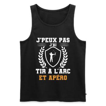 I can't I have archery and humorous aperitif - Men's Premium Organic Tank Top - black - Front - AI Model Male 178 light (178cm)