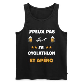 je peux pas j'ai cyclathlon apéro cadeau - Débardeur bio Premium Homme - noir - Devant - Michal (187cm)