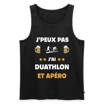 Ich kann kein Aperitif-Geschenk für den Duathlon haben - Männer Premium Bio Tank Top - Schwarz - Vorne - Michal (187cm)
