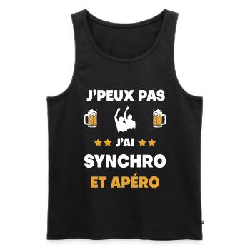 Ich kann keinen Aperitif zum Synchronschwimmen haben - Männer Premium Bio Tank Top - Schwarz - Vorne - AI Model Male 178 light (178cm)