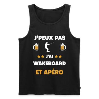 je peux pas j'ai wakeboard apéro cadeau - Débardeur bio Premium Homme - noir - Devant - Michal (187cm)