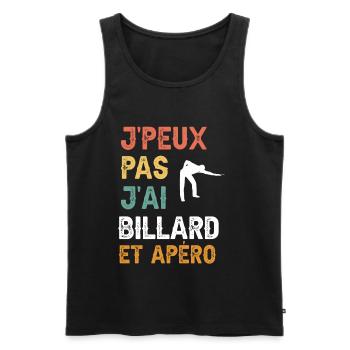 Ich kann nicht Billard und Vintage-Aperitif haben - Männer Premium Bio Tank Top - Schwarz - Vorne - AI Model Male 178 light (178cm)