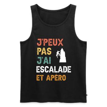 I can't I climbed and vintage aperitif - Men's Premium Organic Tank Top - black - Front - Michal (187cm)