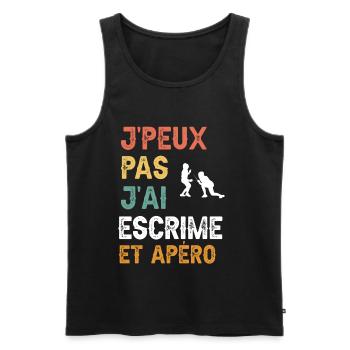 Ich kann nicht Fechten und Vintage-Aperitif haben - Männer Premium Bio Tank Top - Schwarz - Vorne - Michal (187cm)