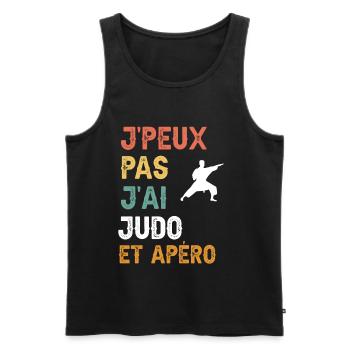 Ich kann nicht, ich habe Judo und Vintage-Aperitif - Männer Premium Bio Tank Top - Schwarz - Vorne - Michal (187cm)