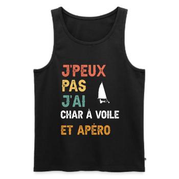 I can't I have sand yachting and vintage aperitif - Men's Premium Organic Tank Top - black - Front - Michal (187cm)