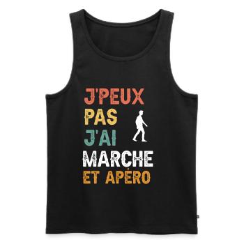 I can't I walked and vintage aperitif - Men's Premium Organic Tank Top - black - Front - AI Model Male 178 light (178cm)