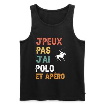 Ich kann kein Poloshirt und einen Vintage-Aperitif haben - Männer Premium Bio Tank Top - Schwarz - Vorne - Michal (187cm)