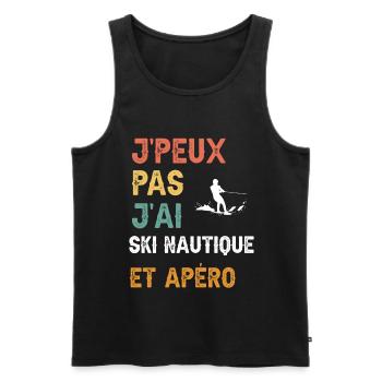 Ich kann nicht Wasserski fahren und Vintage-Aperitif - Männer Premium Bio Tank Top - Schwarz - Vorne - Michal (187cm)