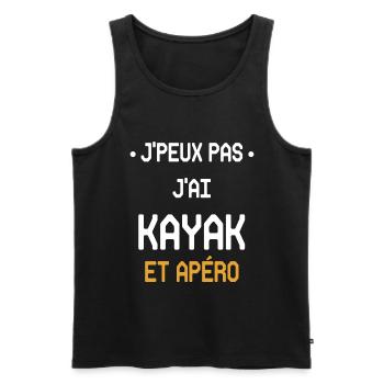 Ich kann kein Kajak und keinen Aperitif haben - Männer Premium Bio Tank Top - Schwarz - Vorne - AI Model Male 178 light (178cm)