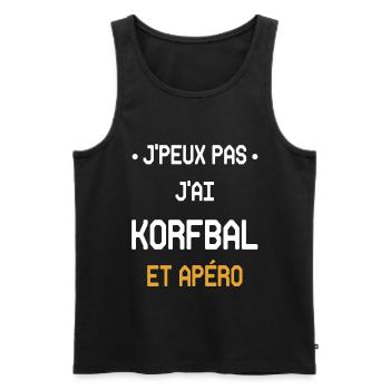 I can't I have korfbal and aperitif - Men's Premium Organic Tank Top - black - Front - AI Model Male 178 light (178cm)