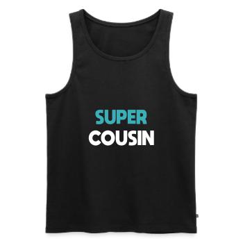 super cousin cadeau cousin - Débardeur bio Premium Homme - noir - Devant - Michal (187cm)