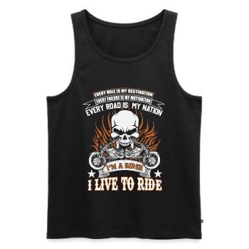 Motocycle cadeau moto rockers proverbes - Débardeur bio Premium Homme - noir - Devant - Michal (187cm)