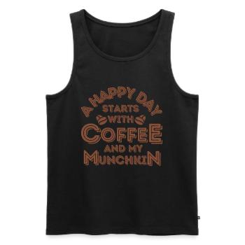 Munchkin Katze Kaffee Cafe - Männer Premium Bio Tank Top - Schwarz - Vorne - AI Model Male 178 light (178cm)