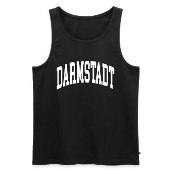 Darmstadt - Men's Premium Organic Tank Top - black - Front - Michal (187cm)