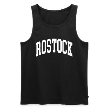 Rostock - Männer Premium Bio Tank Top - Schwarz - Vorne - Michal (187cm)