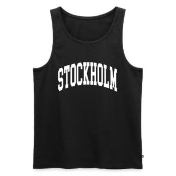 Stockholm - Men's Premium Organic Tank Top - black - Front - Michal (187cm)