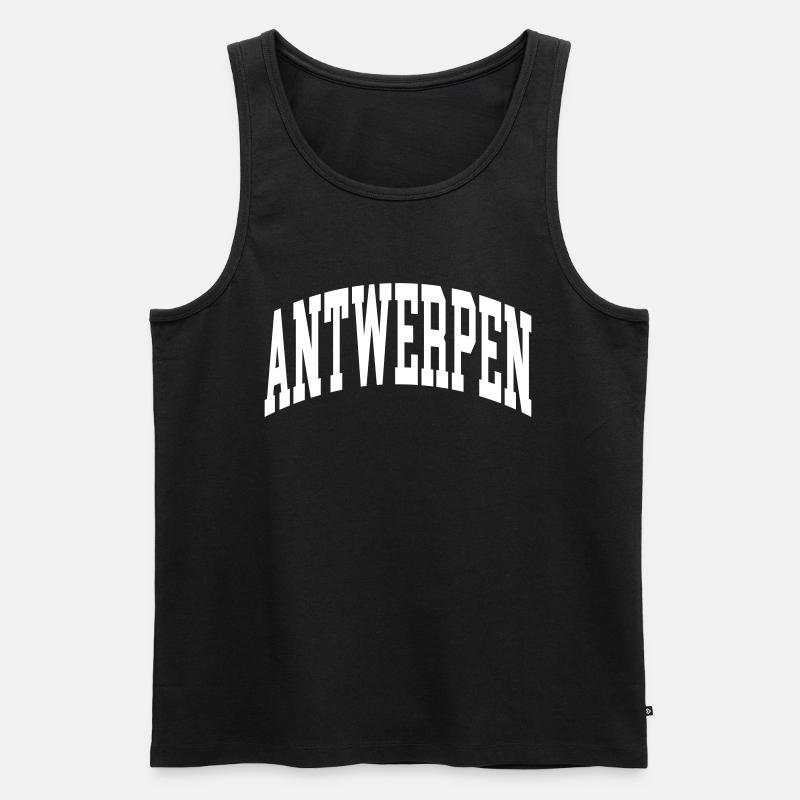 Antwerpen - Männer Premium Bio Tank Top - Schwarz