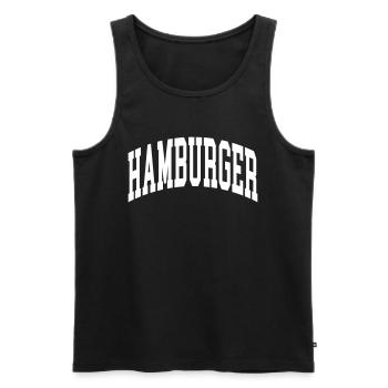 Hamburger - Männer Premium Bio Tank Top - Schwarz - Vorne - Michal (187cm)