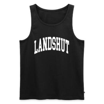 Landshut - Men's Premium Organic Tank Top - black - Front - AI Model Male 178 light (178cm)