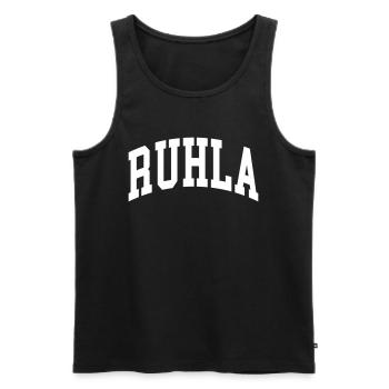 Ruhla - Men's Premium Organic Tank Top - black - Front - Michal (187cm)