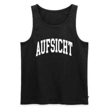 Aufsicht - Männer Premium Bio Tank Top - Schwarz - Vorne - Michal (187cm)