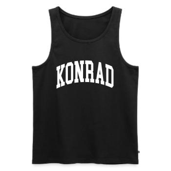 Konrad - Männer Premium Bio Tank Top - Schwarz - Vorne - AI Model Male 178 light (178cm)
