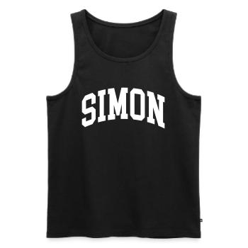 Simon - Männer Premium Bio Tank Top - Schwarz - Vorne - AI Model Male 178 light (178cm)