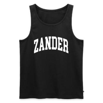 Zander - Männer Premium Bio Tank Top - Schwarz - Vorne - Michal (187cm)
