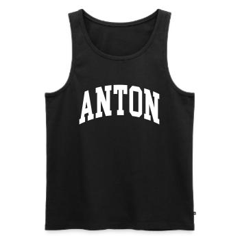 Anton - Débardeur bio Premium Homme - noir - Devant - AI Model Male 178 light (178cm)