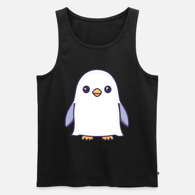 Pinguin Halloween Comic Geist - Männer Premium Bio Tank Top - Schwarz