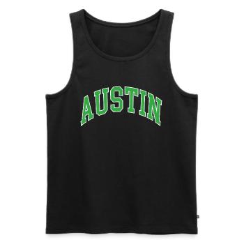 Austin - Männer Premium Bio Tank Top - Schwarz - Vorne - AI Model Male 178 light (178cm)