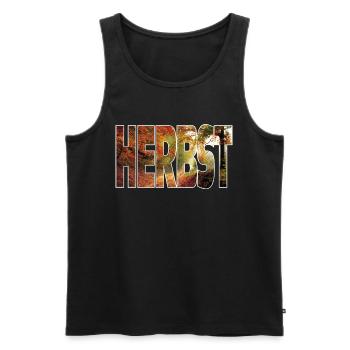 Herbst - Männer Premium Bio Tank Top - Schwarz - Vorne - Michal (187cm)