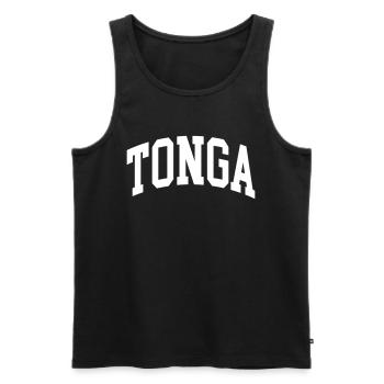Tonga - Männer Premium Bio Tank Top - Schwarz - Vorne - AI Model Male 178 light (178cm)