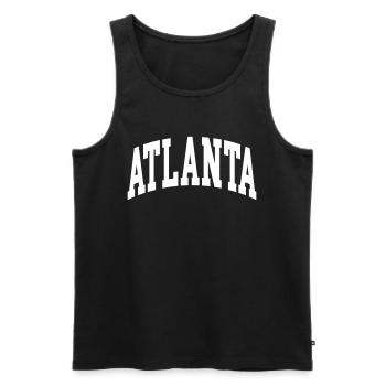 Atlanta - Männer Premium Bio Tank Top - Schwarz - Vorne - AI Model Male 178 light (178cm)