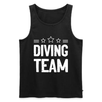 Diving Team - Men's Premium Organic Tank Top - black - Front - AI Model Male 178 light (178cm)
