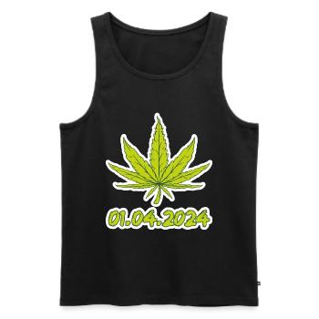 01.04.2024 Deutschland - Männer Premium Bio Tank Top - Schwarz - Vorne - Michal (187cm)