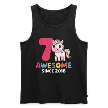 7. Geburtstag - Awesome Since 2018 - Männer Premium Bio Tank Top - Schwarz - Vorne - Michal (187cm)