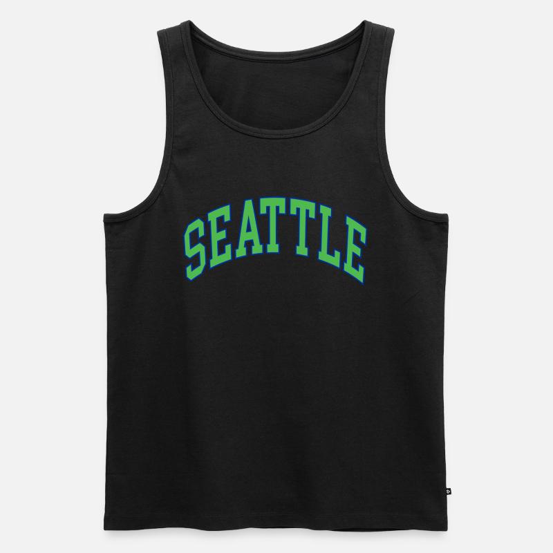 Seattle - Männer Premium Bio Tank Top - Schwarz