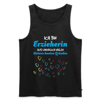 Erzieherin Herzen Geschenkidee - Männer Premium Bio Tank Top - Schwarz - Vorne - AI Model Male 178 light (178cm)