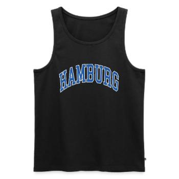 Hamburg - Männer Premium Bio Tank Top - Schwarz - Vorne - AI Model Male 178 light (178cm)
