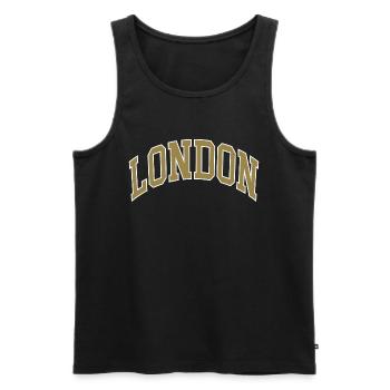 London - Männer Premium Bio Tank Top - Schwarz - Vorne - AI Model Male 178 light (178cm)